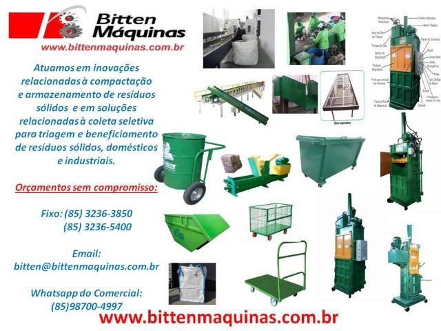 Equipamentos para Reciclagem - Prensas Enfardadeiras, Carrinhos, Esteiras - Foto 2