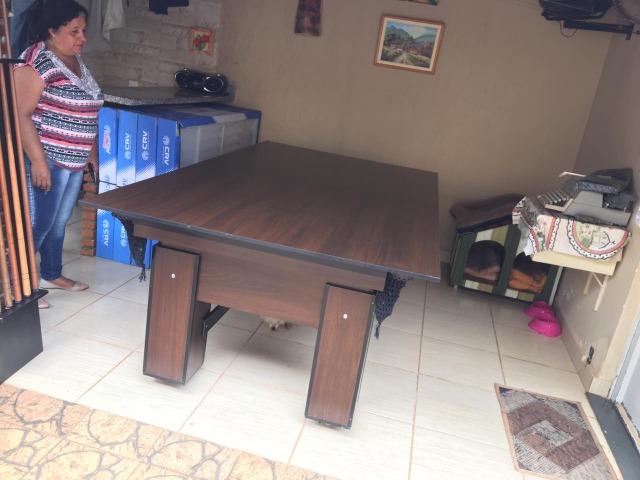 Mesa com Tampo Residencial Cor Tabaco Tecido À escolha Mod. GPHD0716 - Foto 3