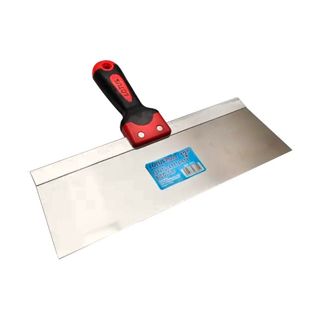 Espátula Retangular de Aço Inox Cromada para Drywall 12'' - 305mm Lotus 8722 - Foto 2