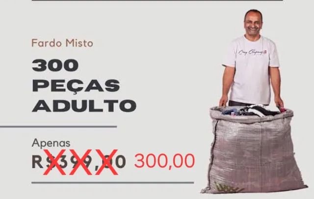 FARDO DE ROUPAS USADAS - MISTO 300 PEÇAS 