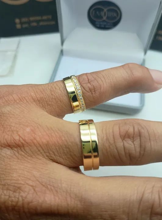 Alianças Em Ouro 18k - com garantia e Gravação dos Nomes  - Foto 3