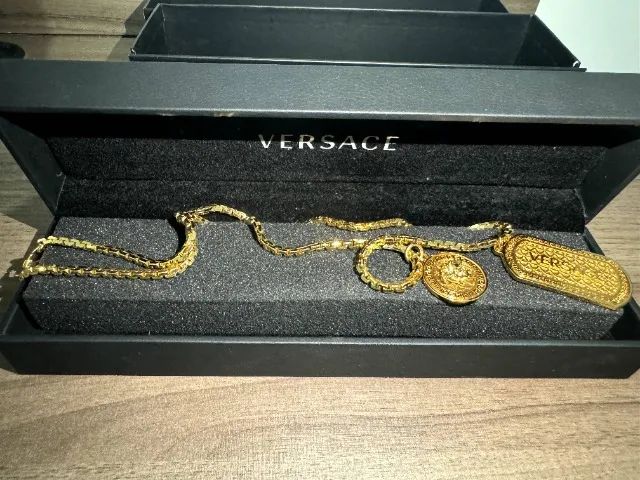 Corrente com pingente dog tag Versace - Foto 3