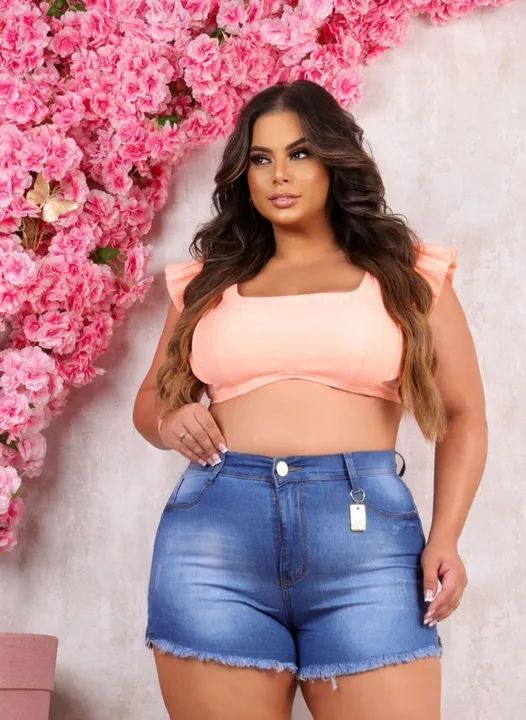 Short Jeans Feminino Plus Size R$ 50 + Lindo Brinde<br> - Foto 5
