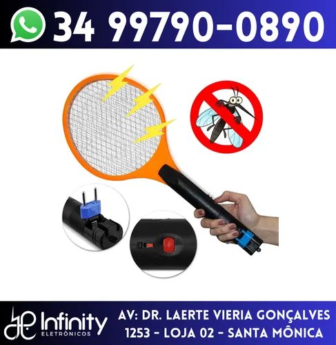 Raquete Elétrica Mata Mosquito Pernilongo Recarregável