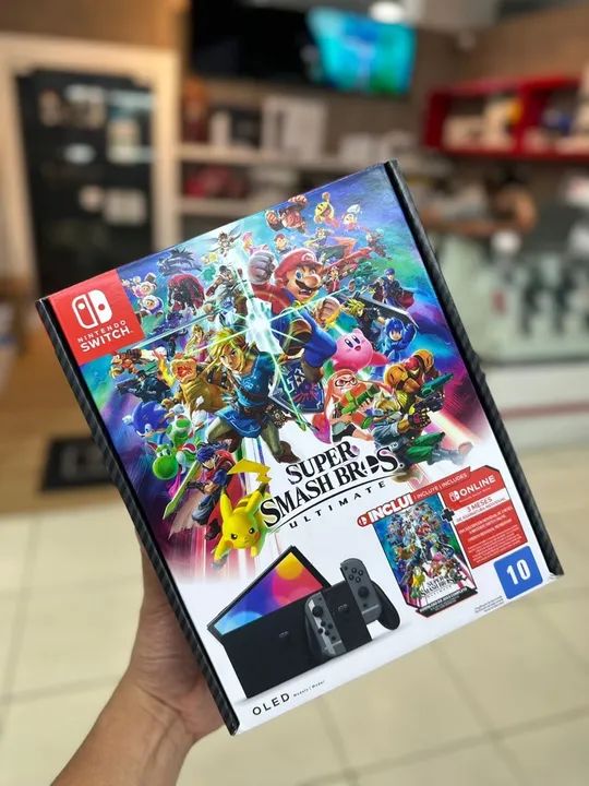 Console Nintendo Switch Oled + Super Smash Bros + 3 meses online  - Foto 2