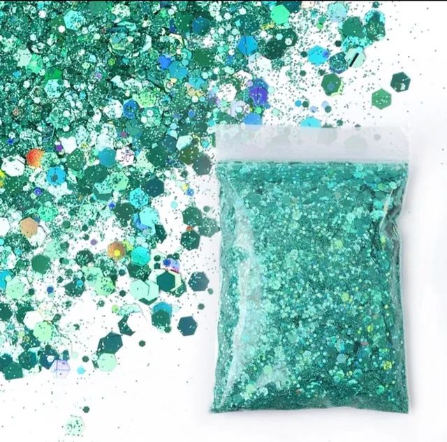 Glitter Flocado com 10 Pacotes a Sua Escolha - Total 50 Gramas