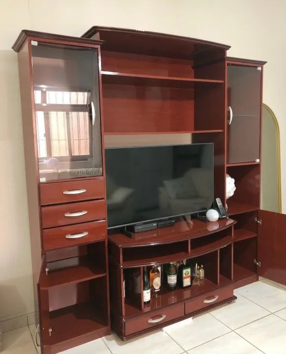 Estante + rack mogno65746295735683121