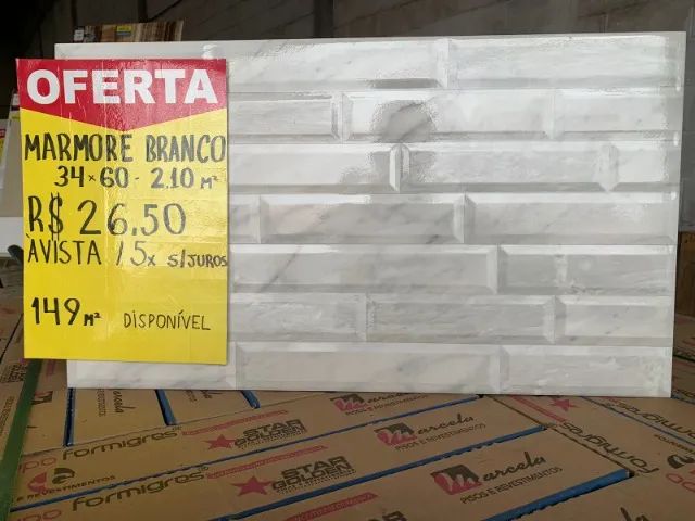 Revestimento Mármore Branco - Por R$ 26,50 o M²