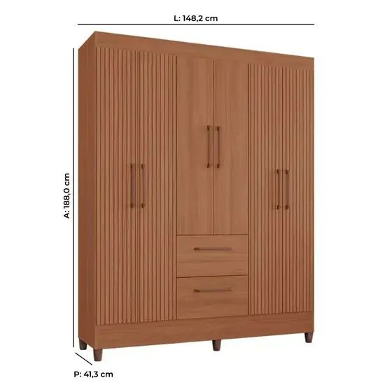"Elegância e Durabilidade: Guarda-Roupas Star 100% MDF com Amplo Espaço Interno" - Foto 4