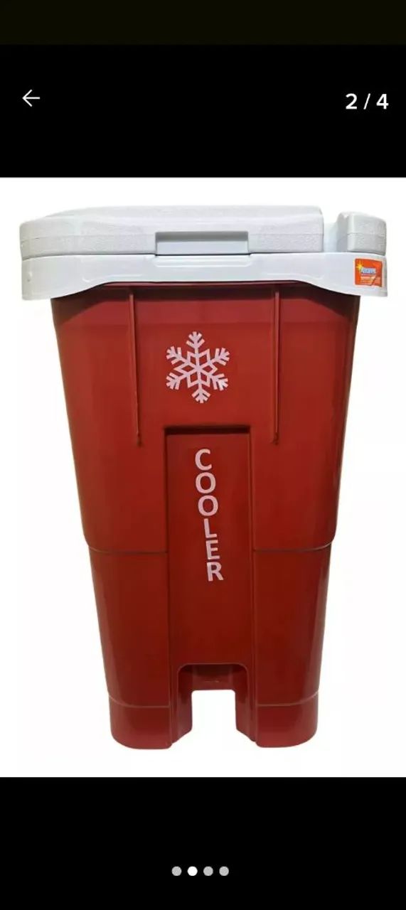 Carrinho de frios de 100 Litros Vermelho com Rodas - Foto 2