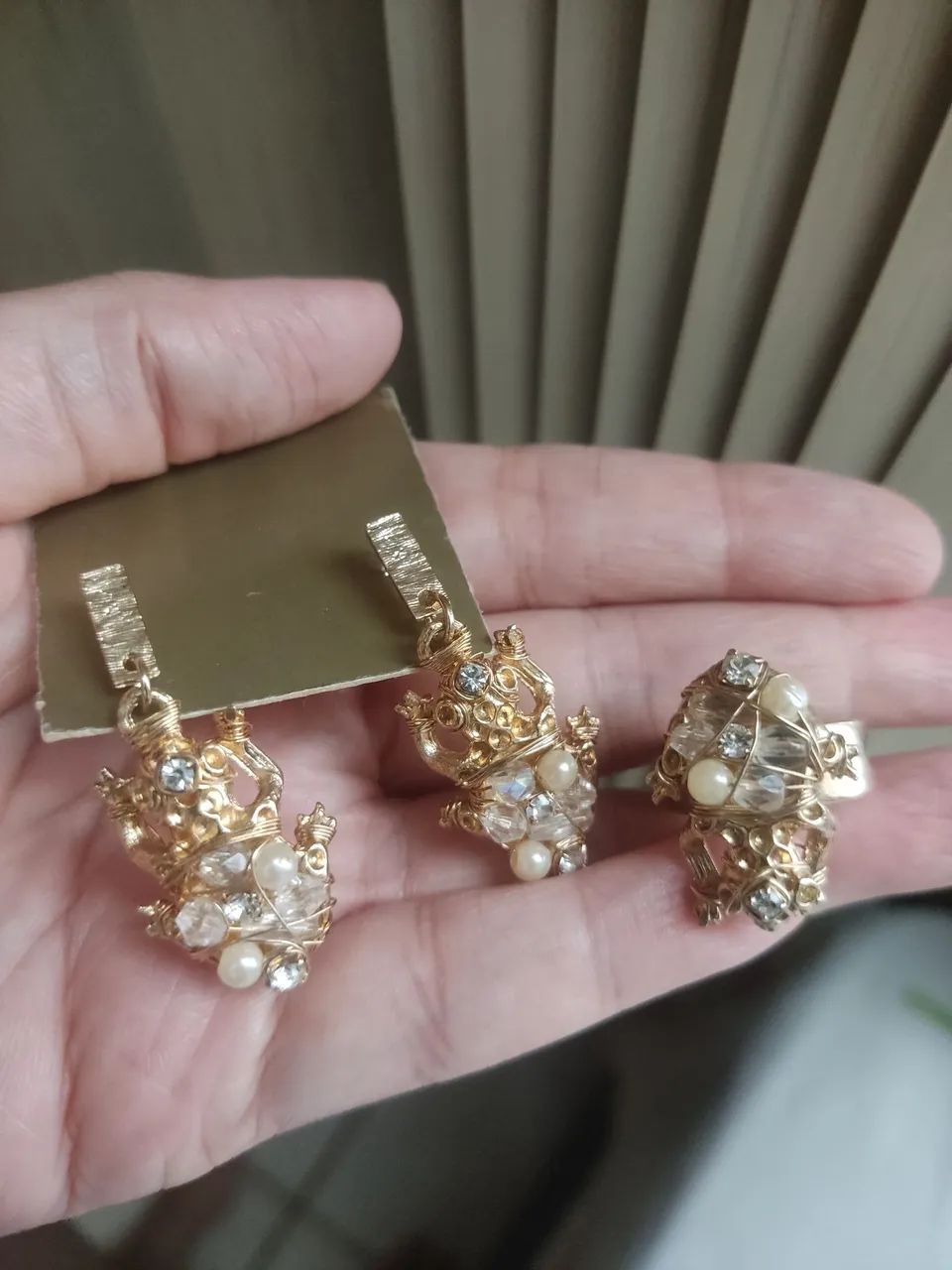 Semijoia anel e brincos