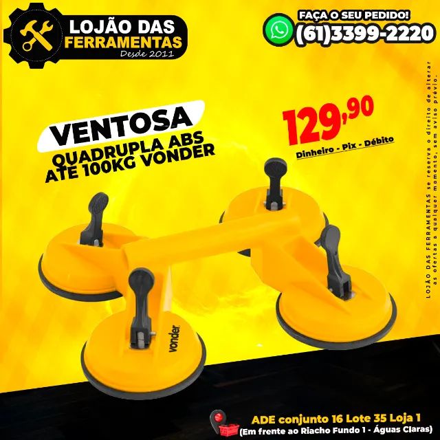 Ventosa Quadrupla ABS Até 100Kg Vonder