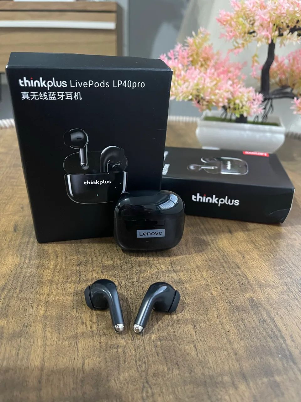 Fone LP40 PRO Preto 5.3 Bluetooth LENOVO Original Lacrado