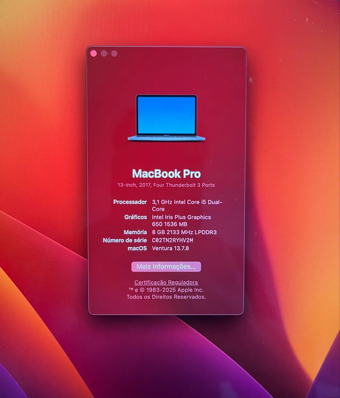 MacBook Pro 13? - 2017 (Touch Bar) - i5 | 8GB RAM | 512GB SSD