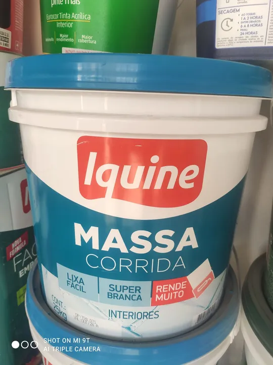Massa corrida Iquine para uso interno - Super branca - Rende muito
