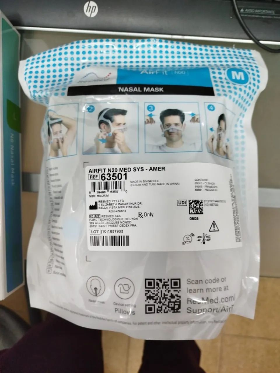 Mascara nasal mask airft N20 resmed Capap - Foto 3