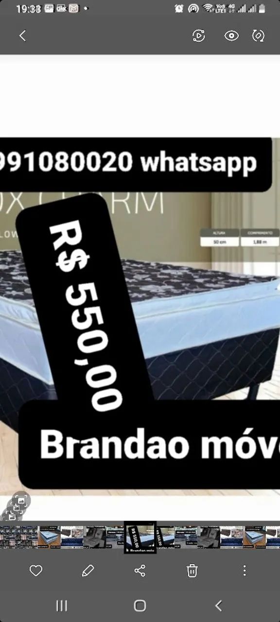 Cama Box Casal R$ 550,00 top pillow essa tem 2 colchões 