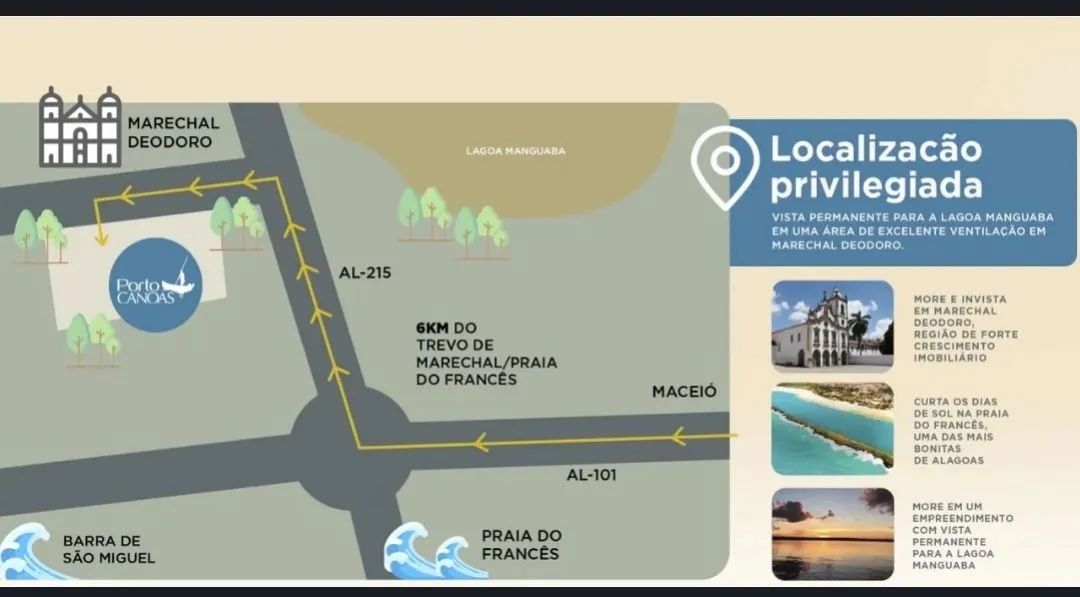 Lote em Condomínio Fechado no Porto Canoas - Marechal Deodoro - Foto 2