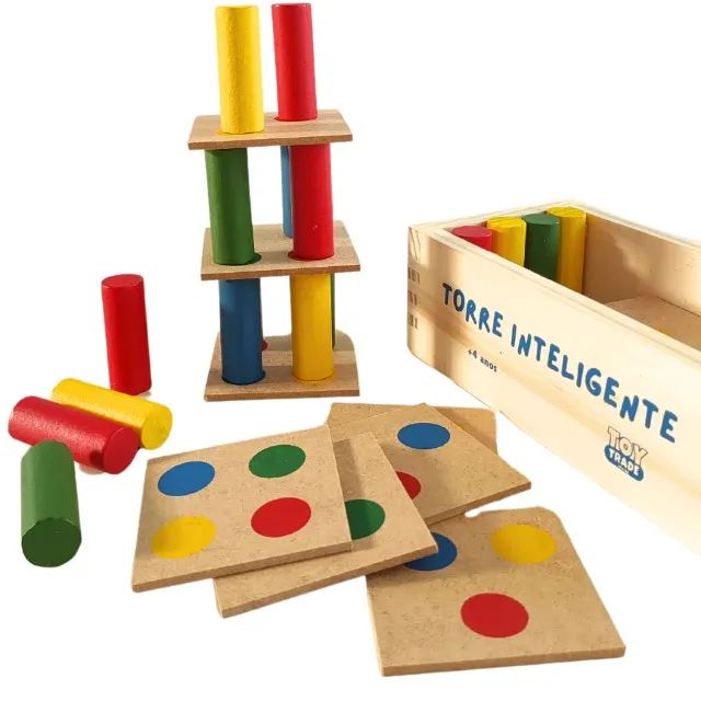 Lote com 180 unidades - Torre Inteligente Jogo em Madeira Brinquedo Educativo Premium - Foto 2