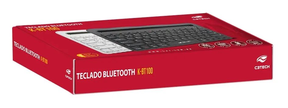 TECLADO MULTI DEVICE SEM FIO E BLUETOOTH C3TECH K-BT100BK RECARREGÁVEL - Foto 5