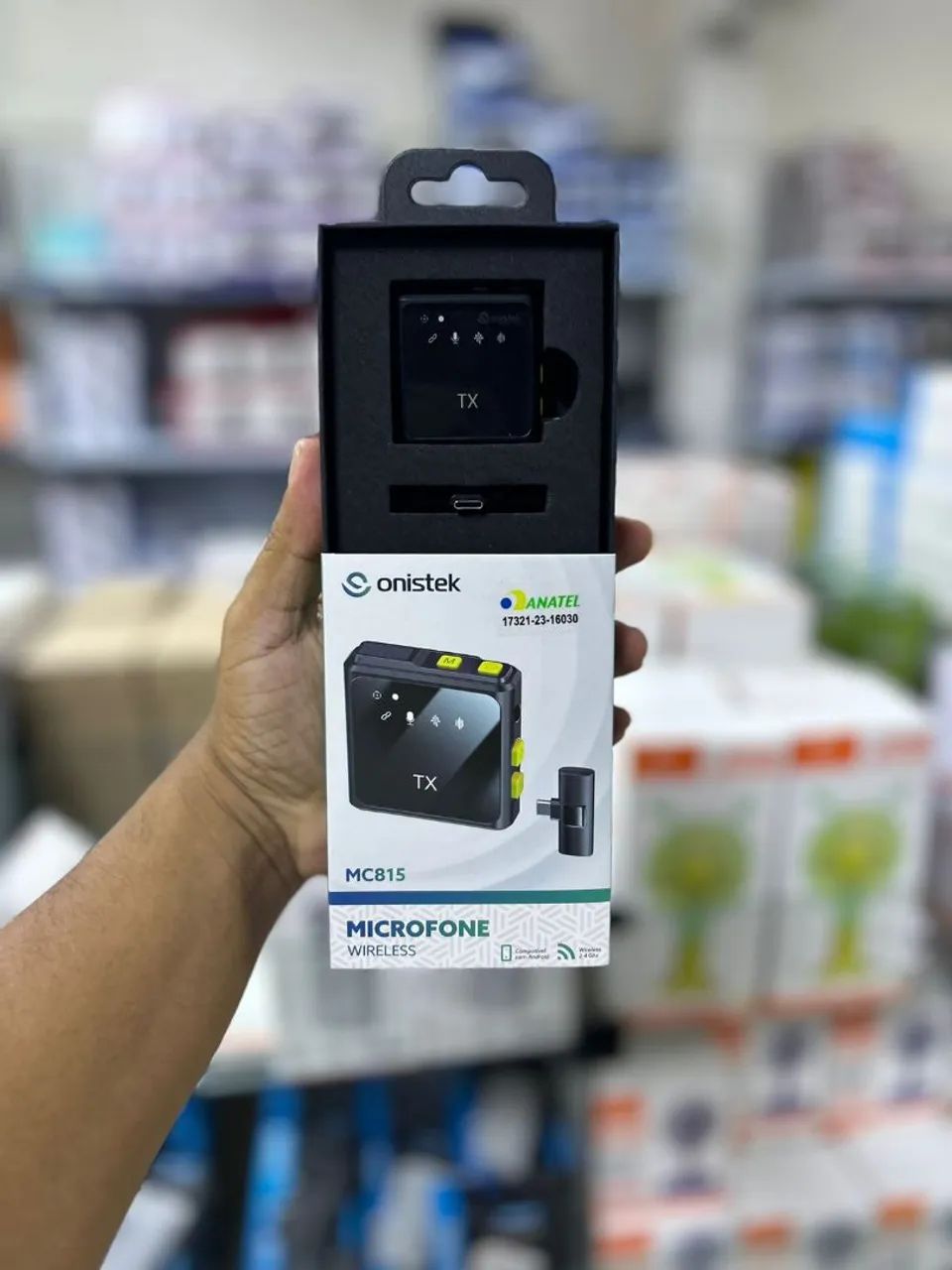 Microfone lapela para celular iPhone e tipo C