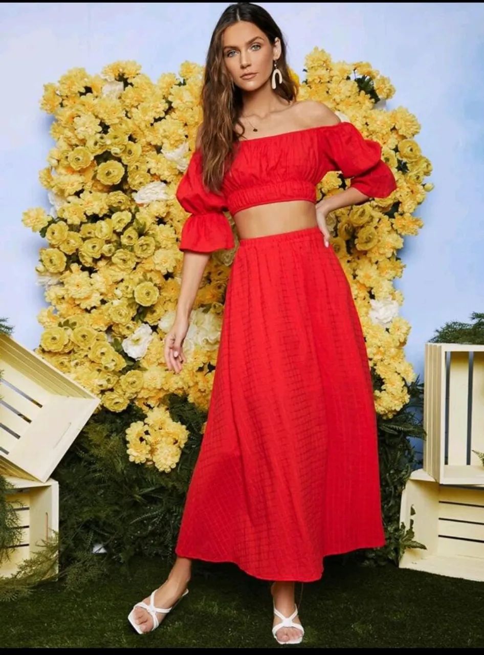 Conjunto Saia e Cropped Vermelho - Foto 3