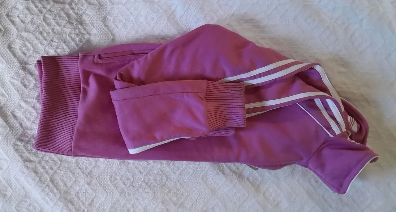 Jaqueta Adidas Rosa com Detalhes Brancos - Foto 3