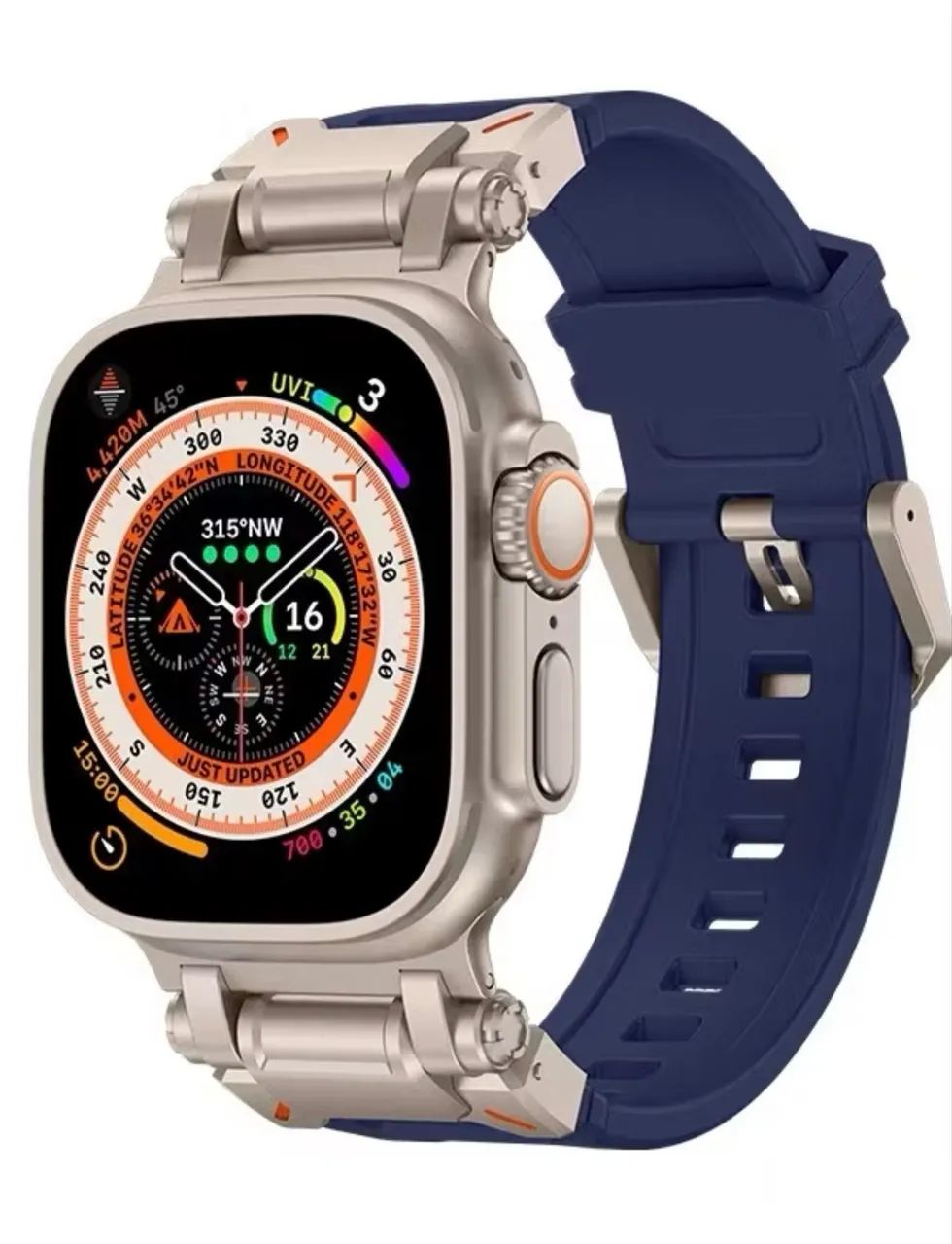 Pulseira de aço Fivela De Silicone para Apple Watch
