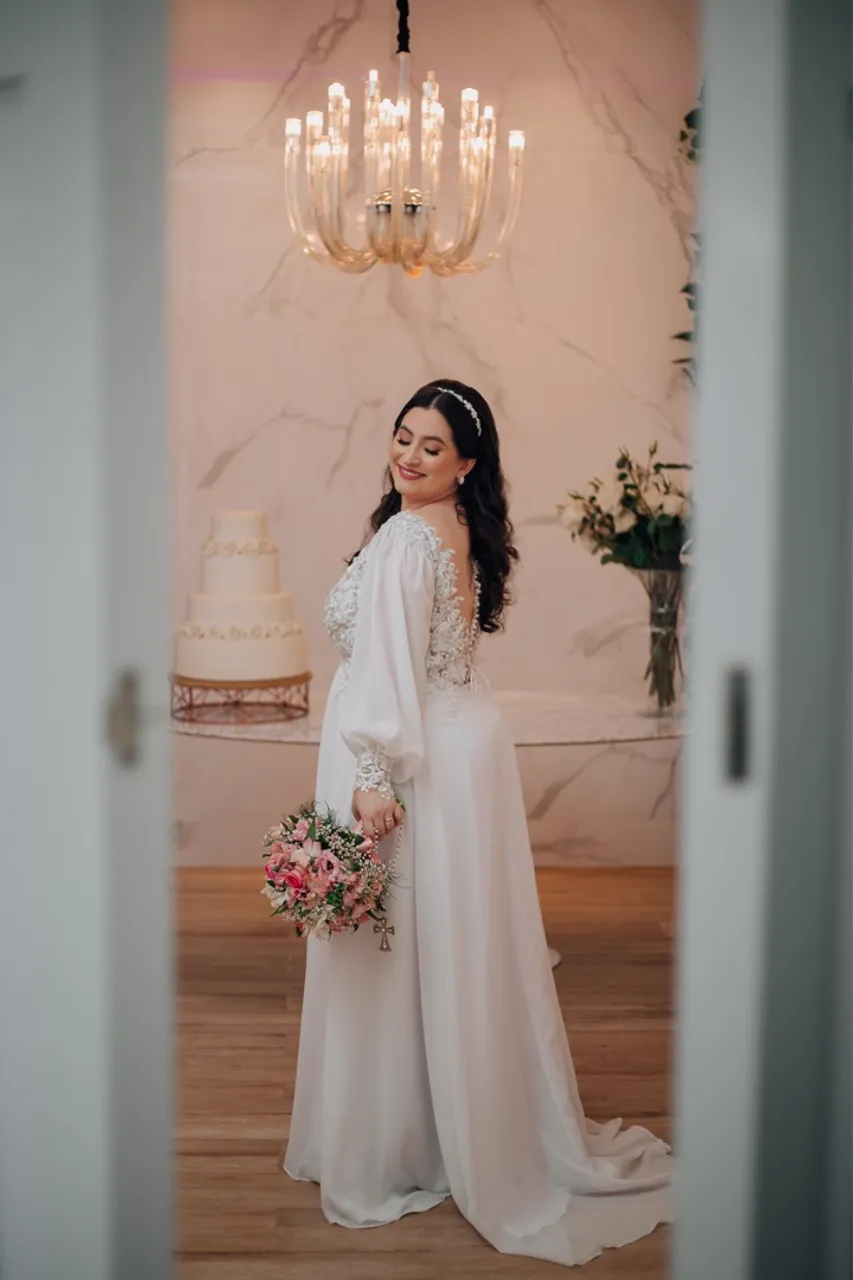 Vestido de Noiva com Manga Longa