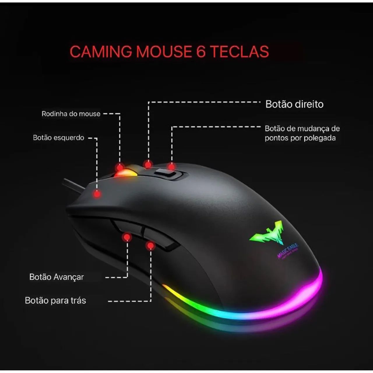 Mouse Gamer Havit RGB - Alta Performance - Foto 4