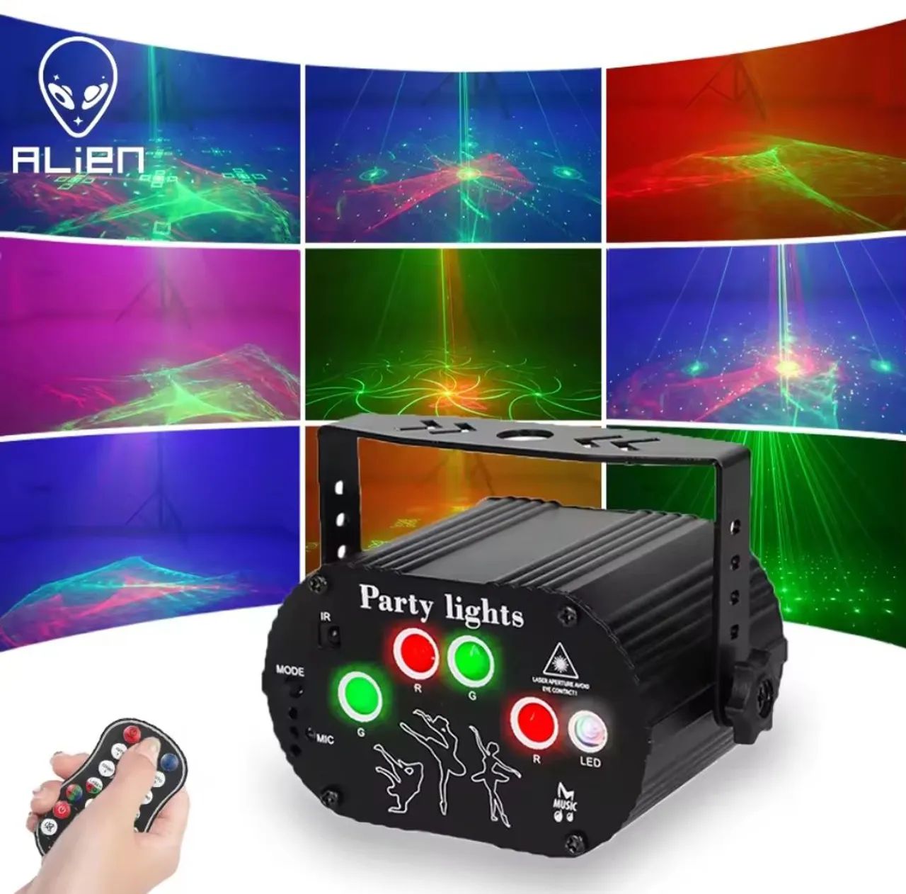 Mini projetor de lasers luzes RGB para festas