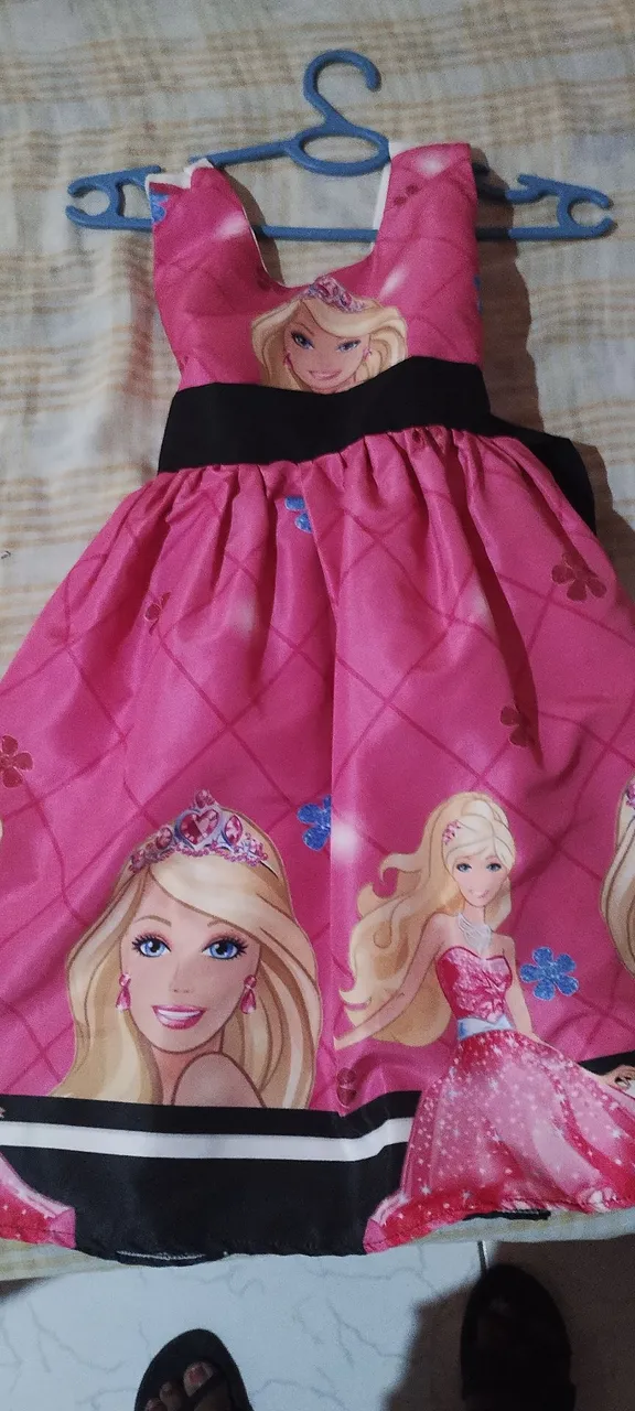 Vestido Infantil Barbie Rosa