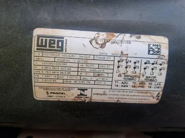 Bomba d'água Centrífuga Moto bomba Schneider 1,5CV 220/380V Mod ME-HI 53 2P RT97 - Foto 6