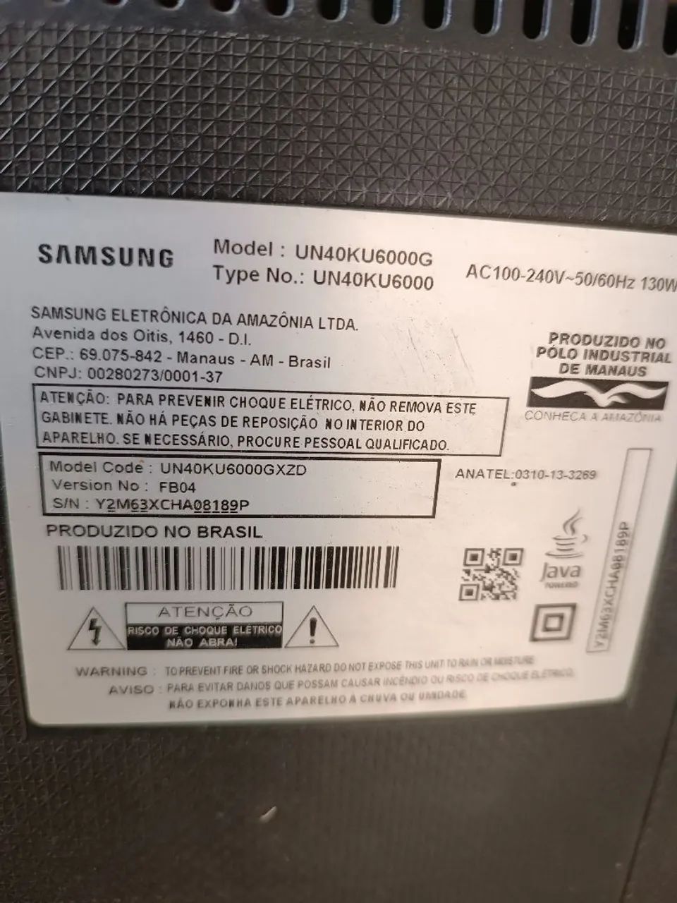 Placa da fonte tv smart Samsung un40ku6000g led tenho outras peças principal - Foto 2