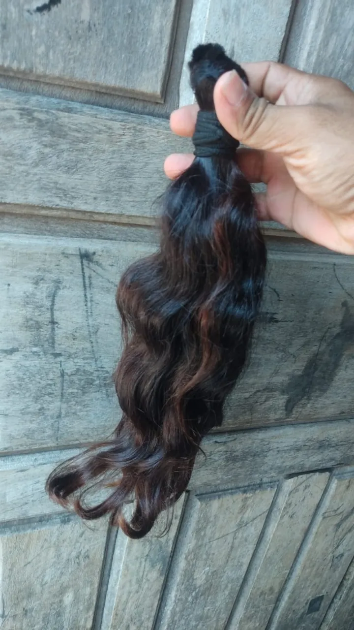 Cabelo Natural Castanho Escuro - 35 cm Novo