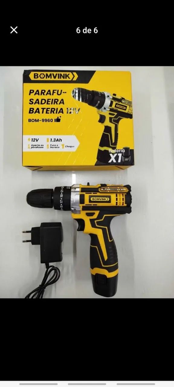 Parafusadeira/Furadeira com Impacto 12V Bivolt - Foto 3