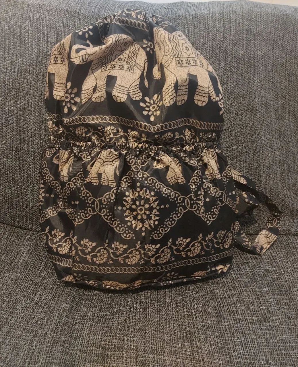 Mochila nylon com estampa de elefantes Nova