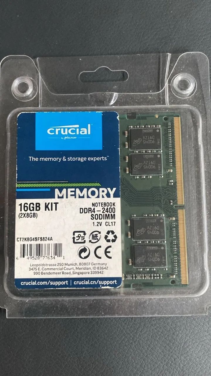 Memoria ddr4 2400 crucial sodimm (NOTEBOOK) - Foto 2
