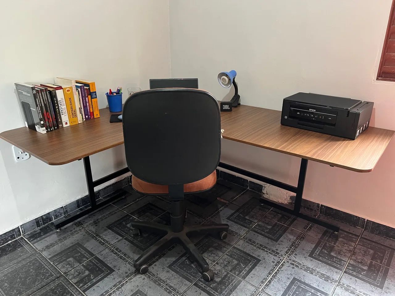 Mesa de Escritório L em MDF e Metalon  - Foto 4