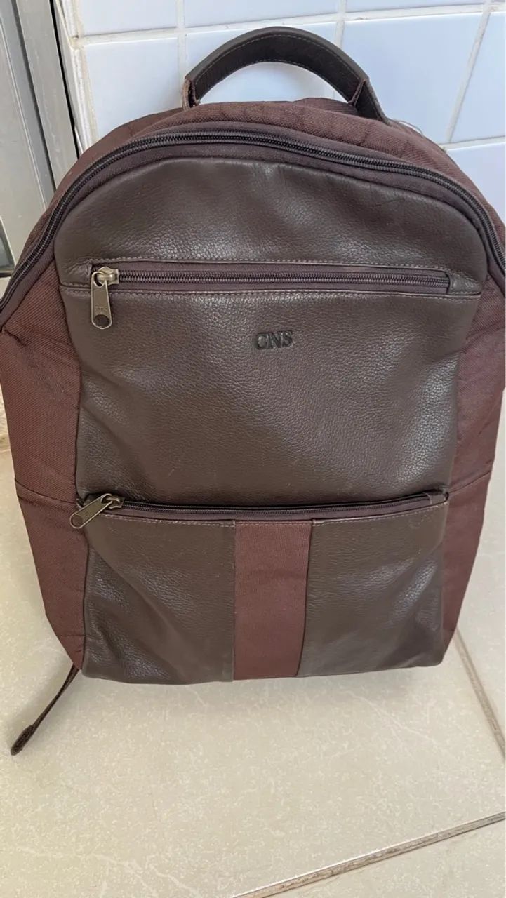 Mochila Marrom em Couro CNS - Foto 2