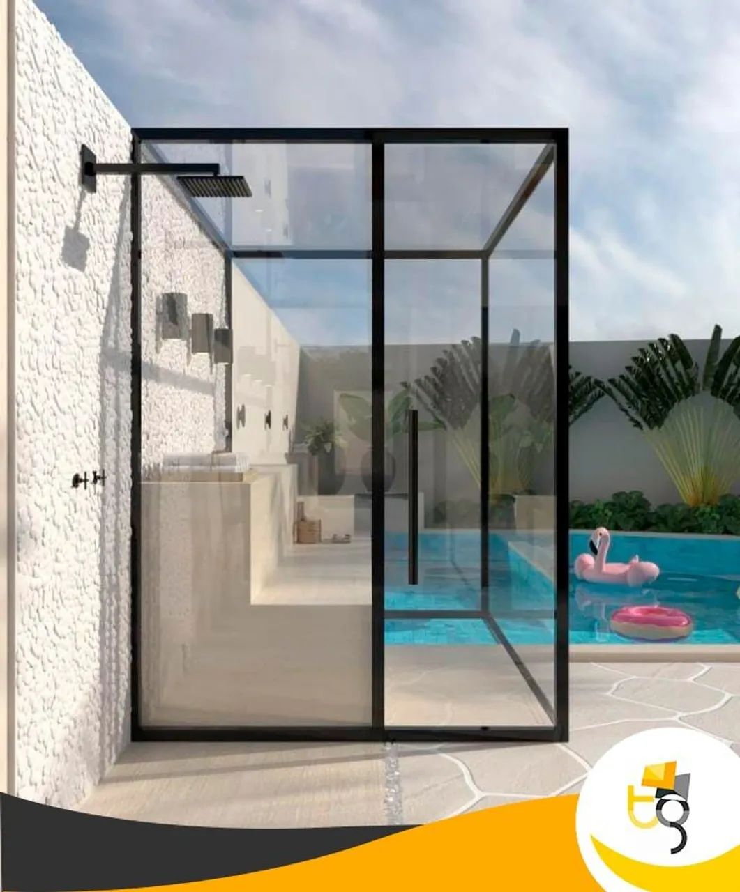 Portas Box de vidro para área externa