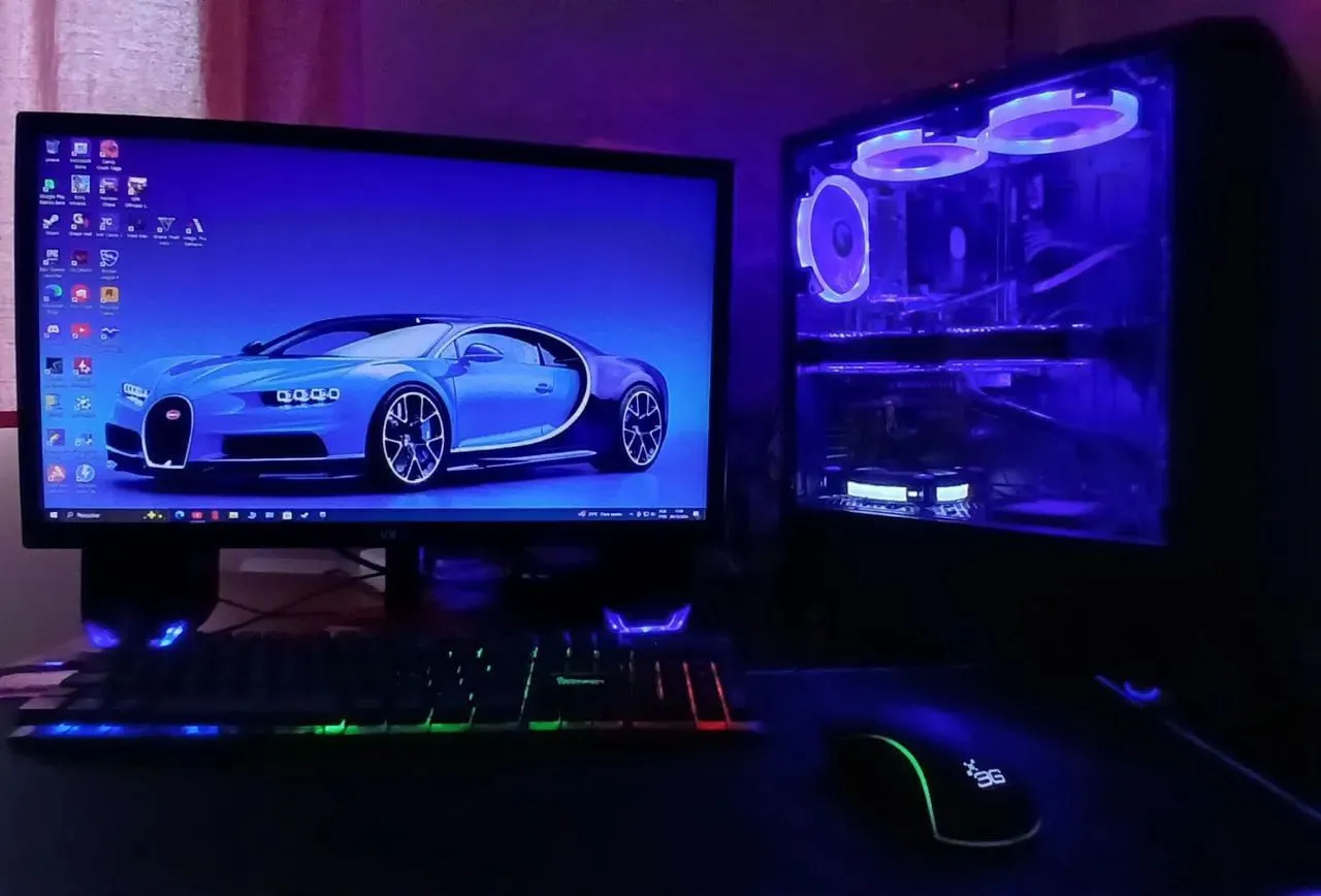 PC Gamer com LED e Design Moderno