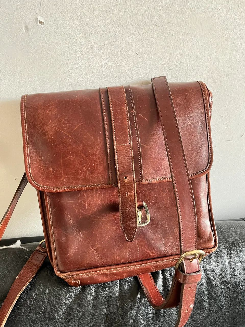 Back Pack couro marrom com alcas - Foto 5