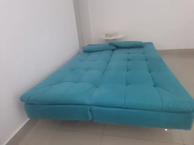 Sofá-Cama 3 Lugares - Azul Turquesa453011493398128642