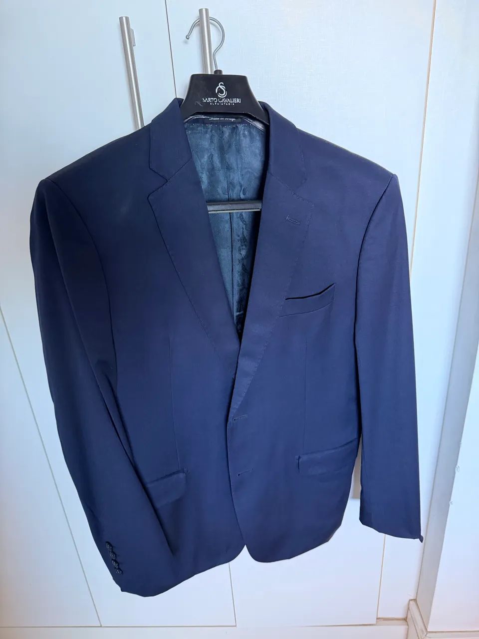 Paletó Azul Marinho Lã Fria Super 120 - Tam 52 Slim - Foto 6