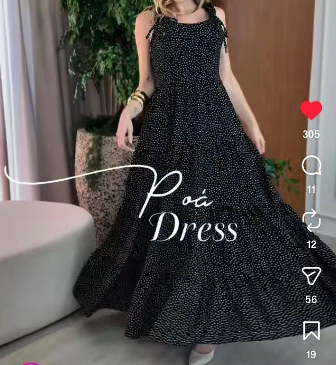 Vestido longo Poá 