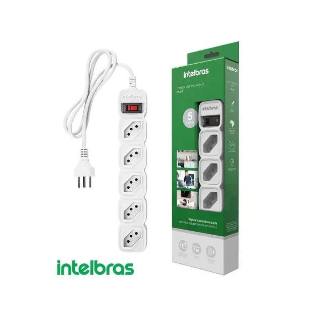 Filtro de Linha 5 Tomadas Cabo 1m Branco Intelbras