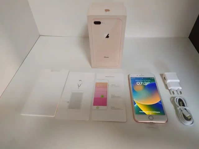 iPhone 8 Plus 64GB Rose Gold Tela Original/TouchID-OK/Bateria-100
