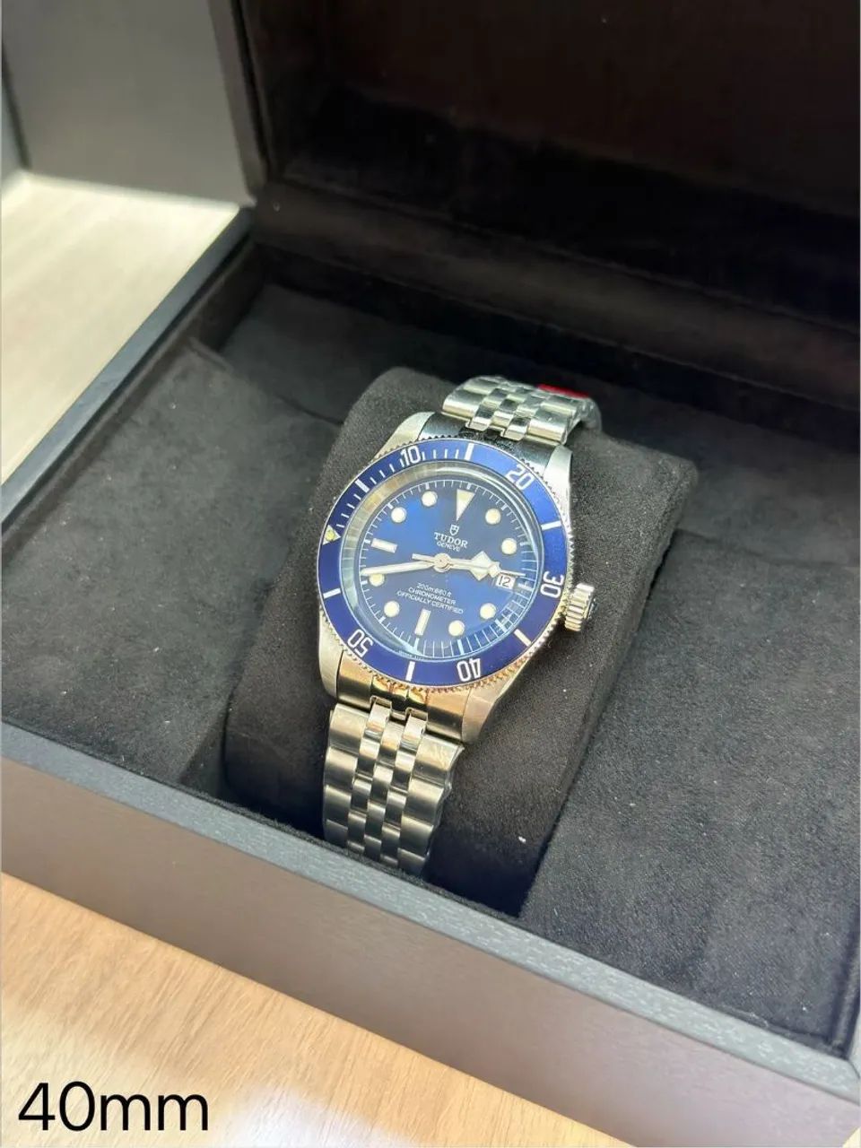 Acomp Caixa e Certif - Relógio Estilo Tudor Black Bay Automático - Safira e Aço Inox  - Foto 2