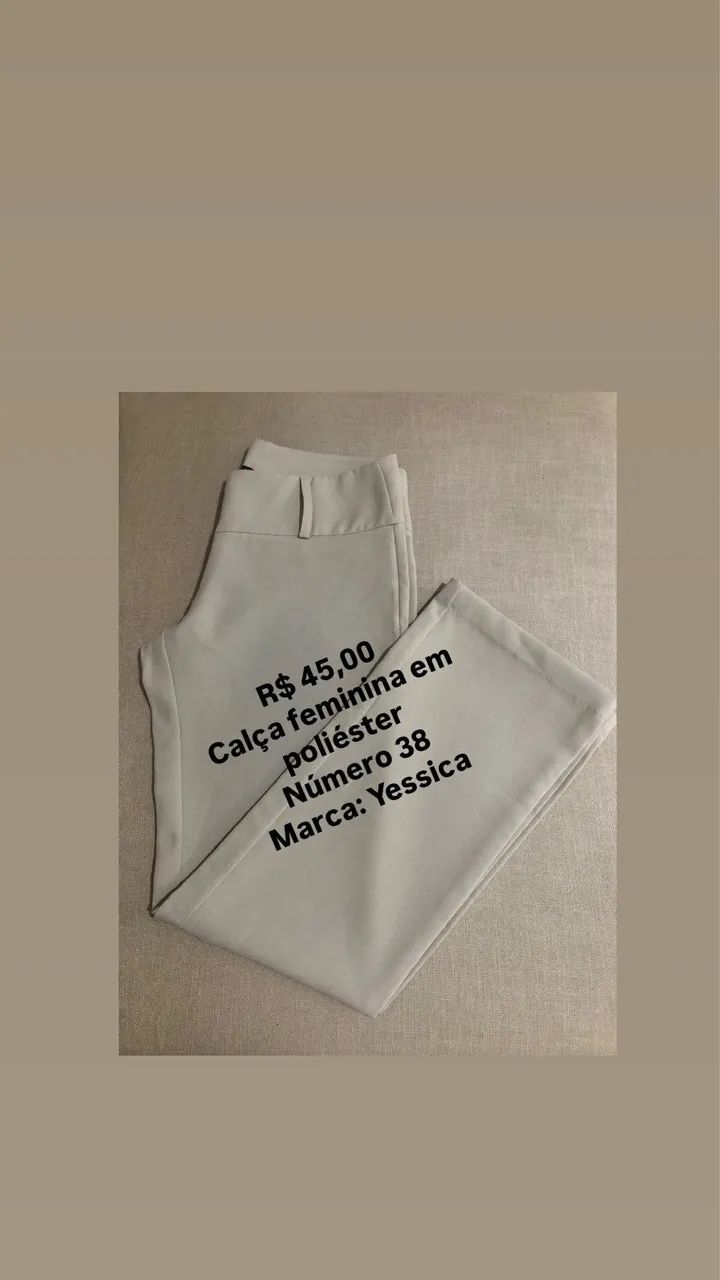 Calça feminina número 38 bege claro - Foto 2
